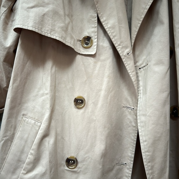 H&M Long Trench Cotton Twill Coat Size Large - Picture 5 of 12